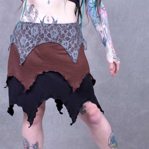 LAYERED SKIRT Hippy Knee Length Pixie Psytrance Festival Light One Size: Regular