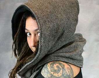 WOOLEN SNOOD HOOD Acrylic Fleece Wooly Cosy Winter Scarf