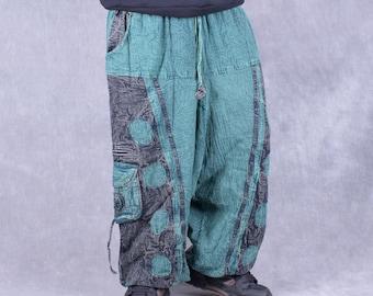 JUGGLER STONEWASHED Ali Baba Harem Trousers Pants Unisex Psytrance Festival Heavy Duty