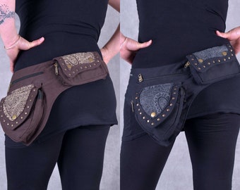 PIXIE POCKET BELT Double Hippy Psytrance Bum Bag Money Belt Travel Wallet Pouch Fanny Pack