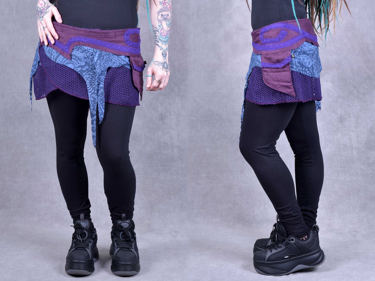 Pixie Wrap Skirt With Secret Pocket Suede Lace Festival Boho Pixie ...