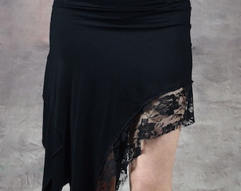 SAIA DE ALGODÃO Spandex Renda Pixie Cosplay Hippy Boho Steampunk Psytrance Festival Festa