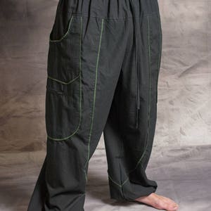 MENS HIPPY TROUSERS Baggy Cotton Psytrance Festival Party Goa Organic Cotton Eco Fashion image 3