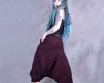 FLEECE LINED HAREMS Unisex Woollen Fairtrade Kashmir Ali Baba Trousers Psytrance Festival Hippy Warm Harem Acrylic Fleece Cosy Winter