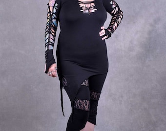 Vestido Pixie Weave, anudado, para festivales Psytrance, fiestas Pixie, estilo hippie, Glastonbury, Goa.