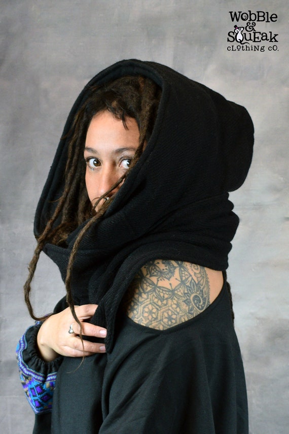 【WOOHWA】HOOD WOOL BUTTON SCARF WOOLEN SNOOD HOOD Acrylic Fleece Wooly Cosy Winter Scarf