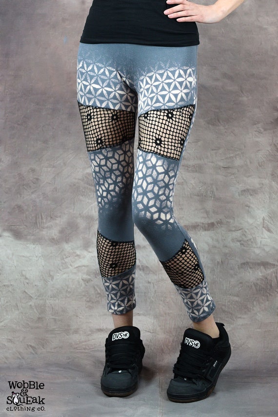 SACRED GEOMETRY LEGGINGS Net Flower of Life Pixie Hippy Psytrance