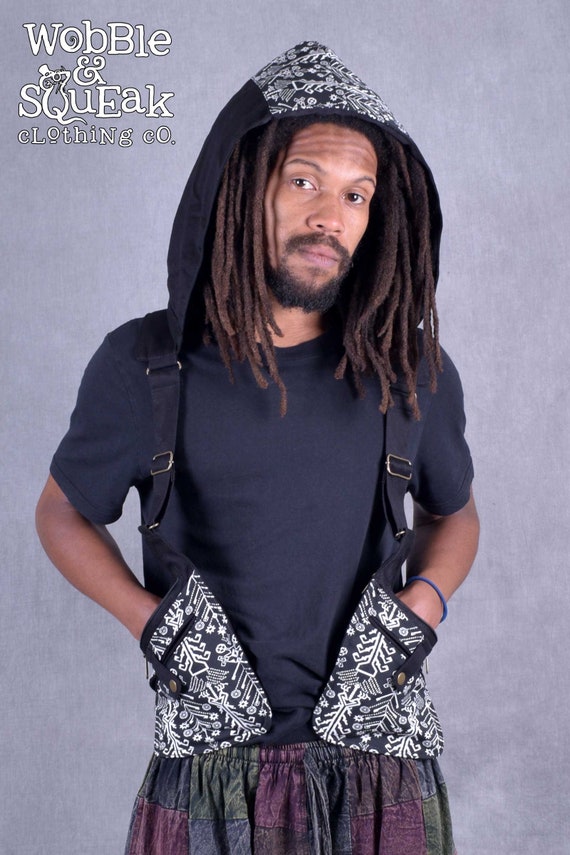 Tribal Beat Pocket Belt Black Festival Clothing Tribal Festival Pocket Utility Belt With Geometric Print - Etsy main image 4