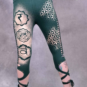 PIXIE LEGGINGS Sacred Geometry Hippy Psytrance Festival Goa Party Forest Wear Independent Brand wobble and squeak