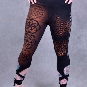 PIXIE MANDALA LEGGINGS Sacred Geometry Hippy Psytrance Festival Goa Party Forest Wear Independent Brand wobble and squeak