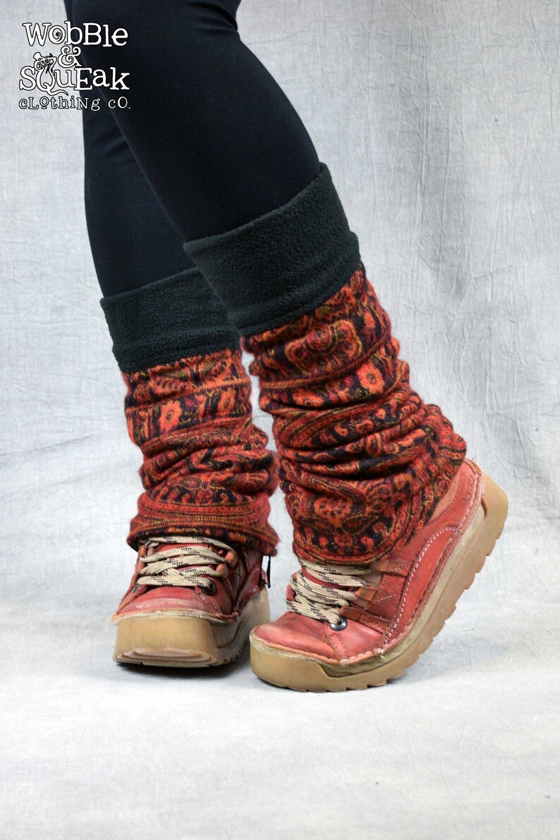 WOOLEN LEG WARMERS Fleece Lined Hippy Pixie Festival Psytrance Etsy