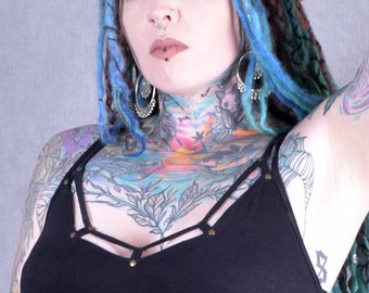 RING YOGA BRA Hippy Psytrance Festival Party Rave Fair Trade Ethically Sourced  Eco Fashion