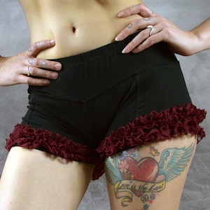 LACE HOT PANTS Frilly Shorts Festival Mini Shorts Psytrance Can Can Beach Goa