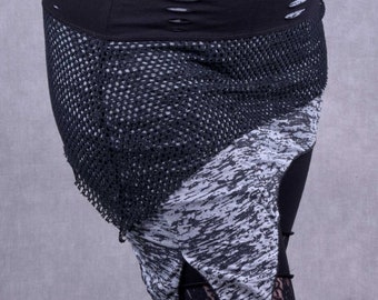 LAYERED HIPPY SKIRT Asymmetrical Pixie Psytrance Festival Goa One Size: Regular
