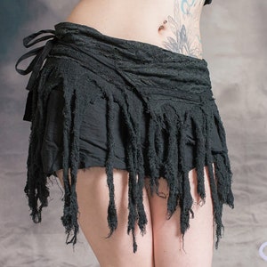 PIXIE COTTON SKIRT Tassel Wrap Around Miniskirt Goa Psytrance Festival Party Fairy Bohemian Fairtrade