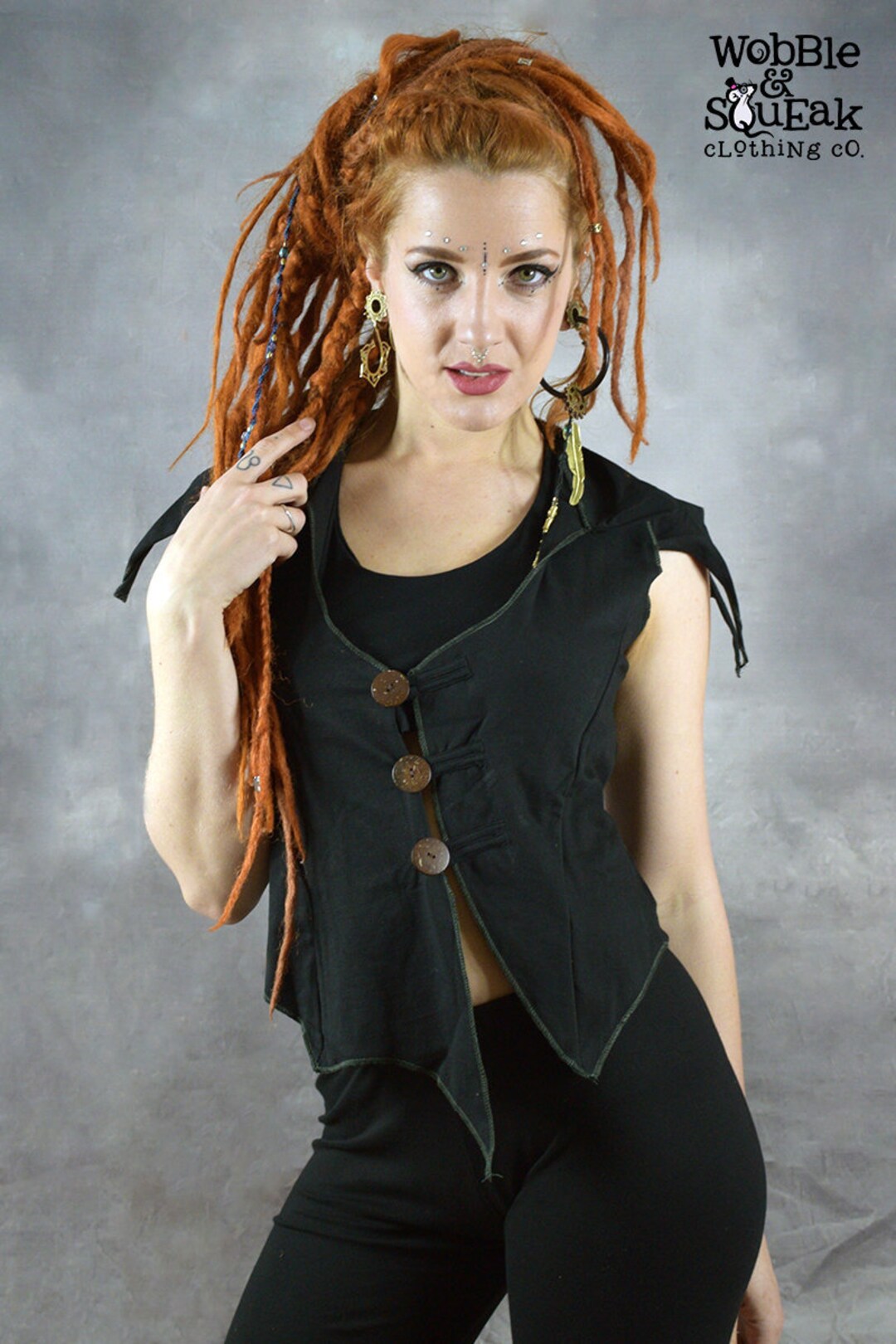 WOMENS PIXIE WAISTCOAT Hippy Psytrance Festival Ethical Fair Trade ...