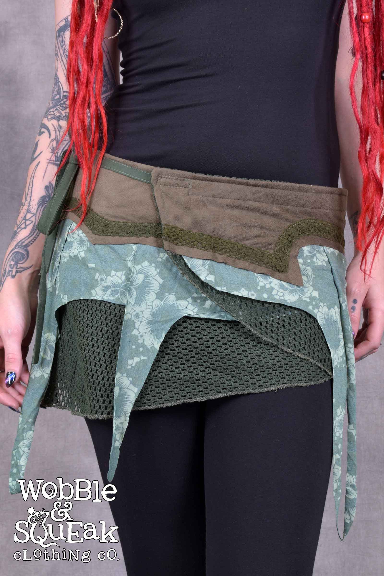 Pixie Pocket Skirt Tribal Steampunk Goa Psytrance Festival Party Fairy Bohemian Fairtrade Wear