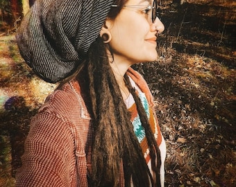 Oversized Slouchy Dreadlock Beanie: Fleece Lined Ethical Wool Festival Cap