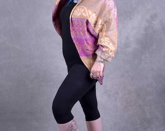 Cárdigan festivalero con capucha: mezcla de lana vegana, capa bohemia hippie