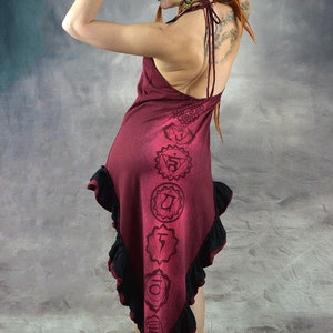 PIXIE DRESS Flamenco Psytrance Festival Hippy Mandala Burning Man Hand Made Hand Printed Eco Fashion Made by Me