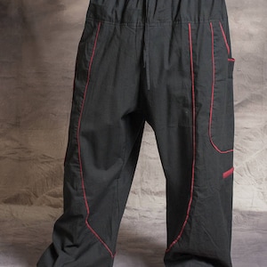 MENS HIPPY TROUSERS Baggy Cotton Psytrance Festival Party Goa Organic Cotton Eco Fashion image 2