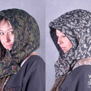 SNOOD BONNET HOOD Vegan Wool Warm Hippy Paisley Psytrance Pixie Festival Fairtrade Wobble and Squeak Ethically sourced