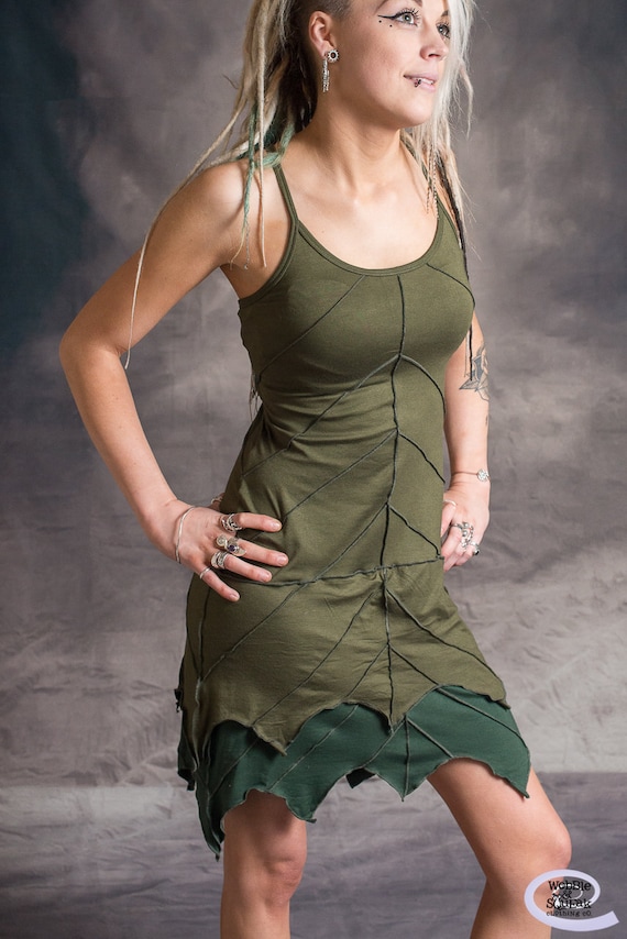 Fairy Pixie Leaf Dress Forest festival outfit Alternative fashion