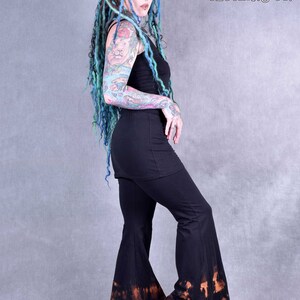 Guru-Shop Leggings 3/4 Donna – Psicheledici Psytrance Goa, Pantaloni Yoga In Cotone Nero, Taglia L/XL (40)
