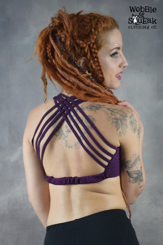 Knot Back Yoga Crop Top High Support Artisan Festival Dance Wear