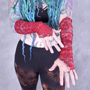 Pixie Lace Arm Cuffs: Fairycore, Victorian Goth, Steampunk Lace Sleeves image 8