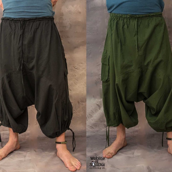 MENS COTTON SHORTS Light Baggy Organic Hippy Psytrance Festival Party Goa Fairtrade