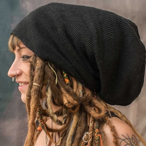 Extra Large Baggy Kashmir Wool WOOLEN Beanie Hat Three Sizes Hippy Warm Handmade Fairtrade Ethically Sourced Psytrance festival Clothing