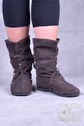 Slouch Leather Boots: Handmade Wrap-Around Festival Footwear