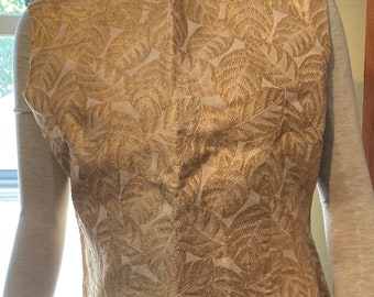 Vintage 1960's Sleeveless Gold Brocade Top