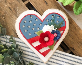 Patriotic flag heart