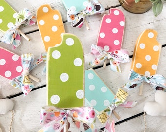 Bright summer popsicle shelf sitters