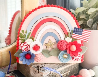 Blush patriotic rainbow