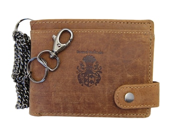 Chain wallet -Purse ABRAMOVICH brown leather - BARON of MALTZAHN