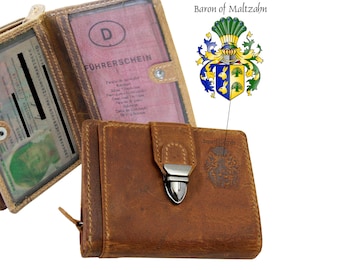 Portemonnaie Geldbörse BRANSON aus braunem Grassland-Leder - BARON of MALTZAHN
