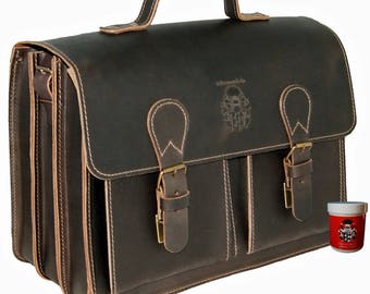 Portfolio bag DA VINCI 1.0 of brown leather - Baron of Maltzahn