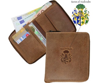 Wallet CHODORKOWSKI made of brown leather - BARON of MALTZAHN