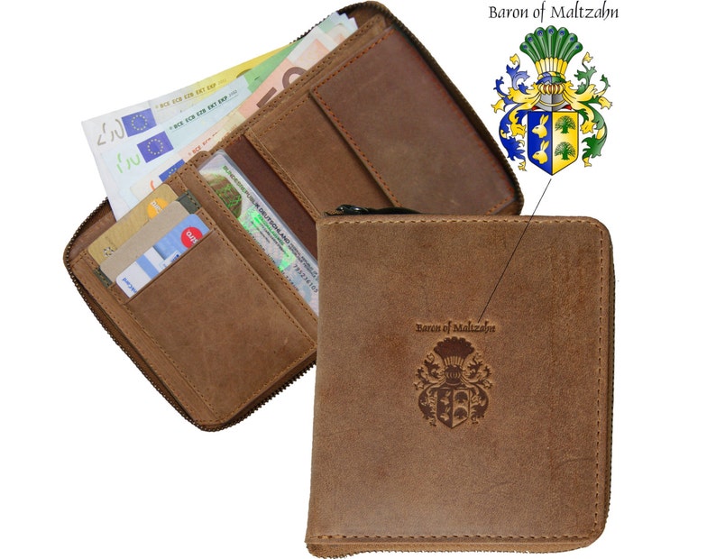 Geldbörse Portemonnaie CHODORKOWSKI aus braunem Leder BARON of MALTZAHN Bild 1