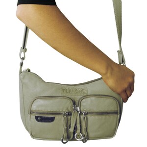 Damen Schultertaschen FLAKONE bluegrey-Taupe 719 Bild 4