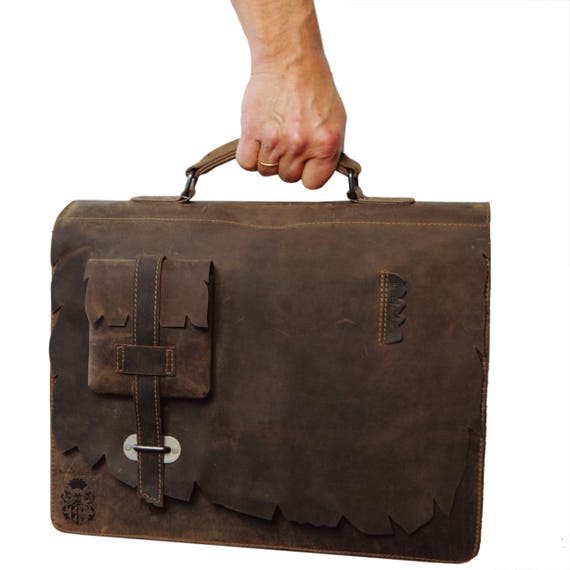 Laptop bag SHATTERHAND brown Wild-West-Leather BARON of MALTZAHN Briefcase