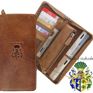 Long wallet for ladies BEISHEIM made of light brown leather - BARON of MALTZAHN