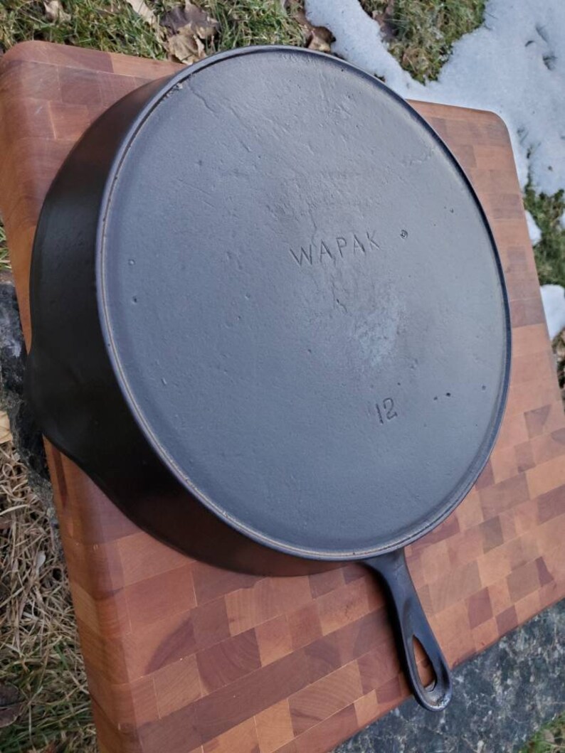 LARGE 12 Wapak Cast Iron Skillet. 19031910. Sits 100 Flat Etsy