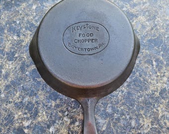 Vintage #5 glazige gladde gekruide gietijzeren koekenpan