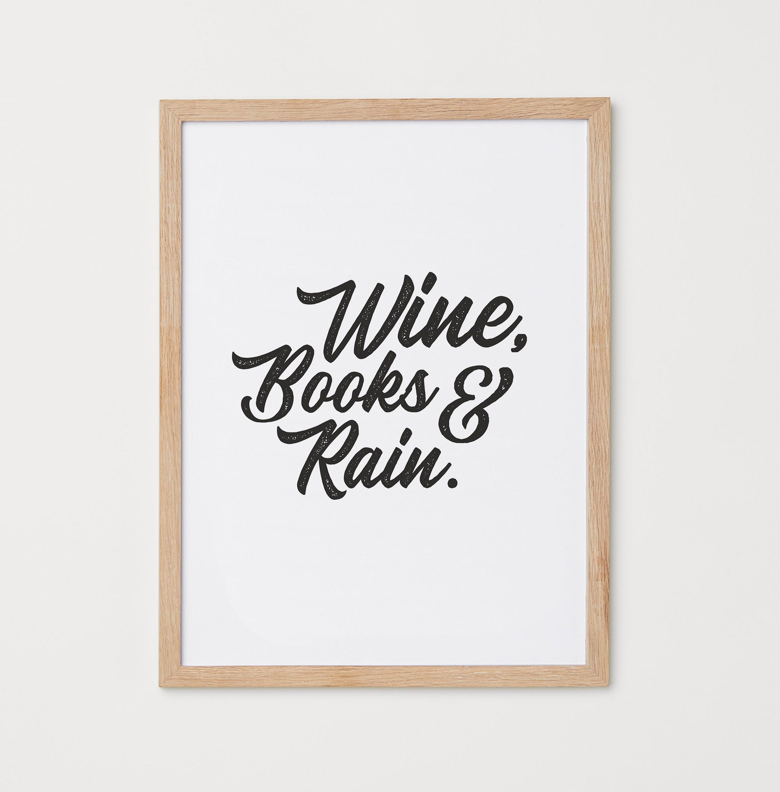 Wine Books and Rain Printable DIGITAL DOWNLOAD Funny Etsy