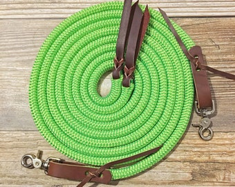 Rênes D'entraînement En Corde De Yacht Avec Boucles En Cuir Et