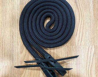 Custom Loop Yacht Rope Reins with Tie On Slobber Straps, Yacht Rope Reins, Custom Loop Reins, Horse Reins, Clinician Rope Reins